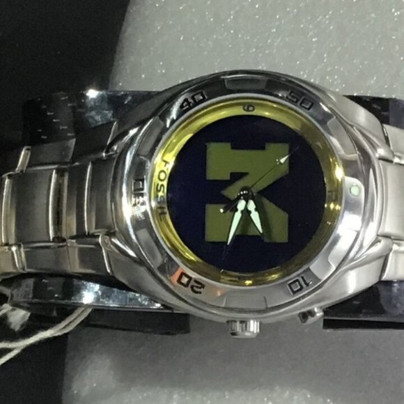 Michigan Wolverines NCAA Stainless-Steel Kaleido Watch by Fossil NEW (RARE) - Picture 6 of 9